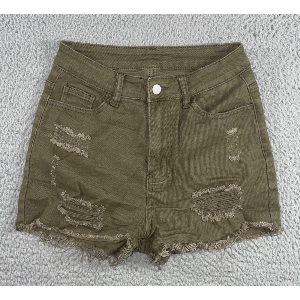 Fringe Denim Shorts Women 28 Raw Hem High Rise Western Festival Grunge Boho Edgy